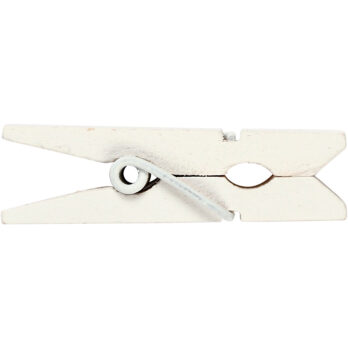 Mini riietusnõelad, suurus 35x7 mm, paksus 9 mm, valge, 20 tk/ 1 pakk