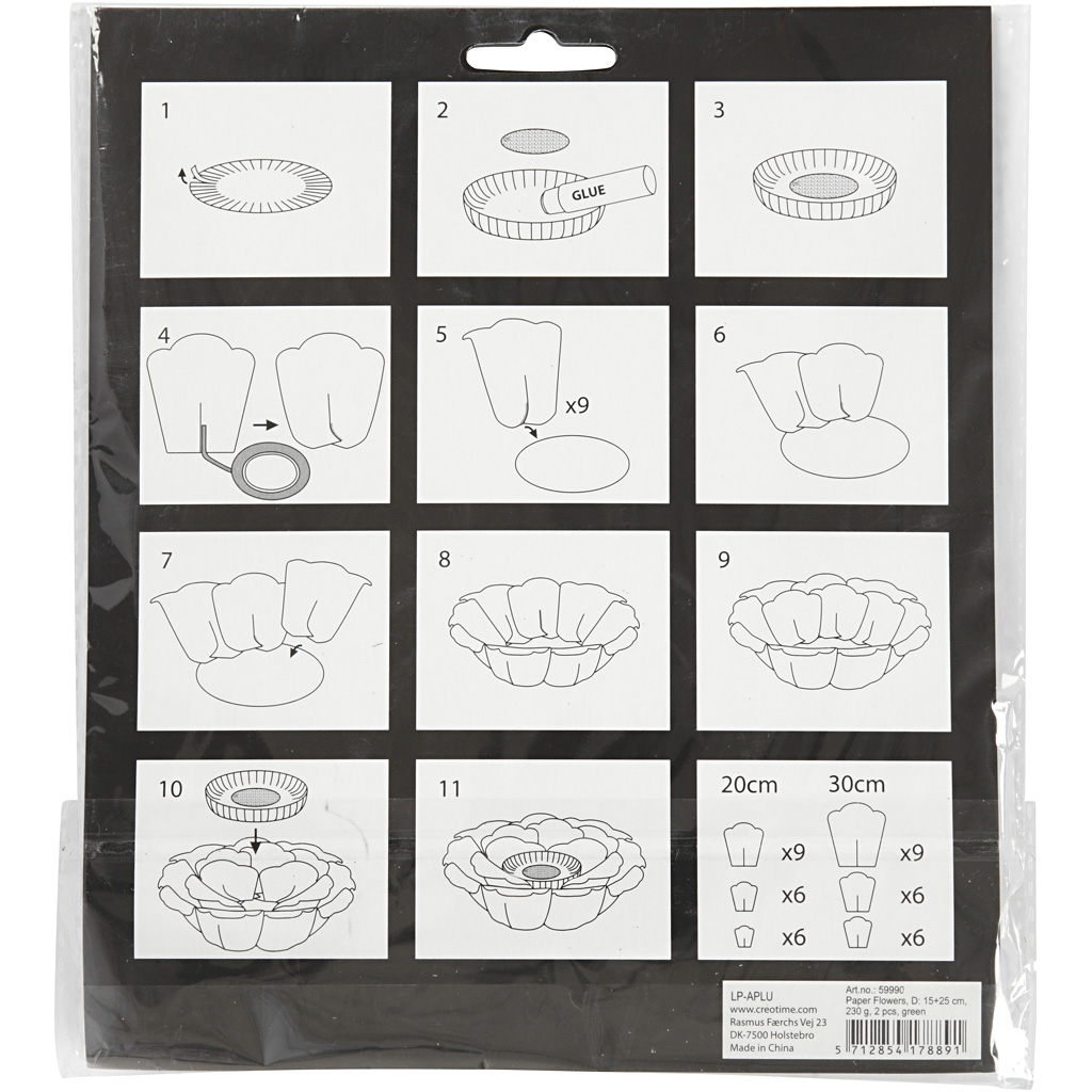 Paberlilled, diameeter. 15+25 cm, 230 g, must, 2 tk/ 1 pakk - Image 3