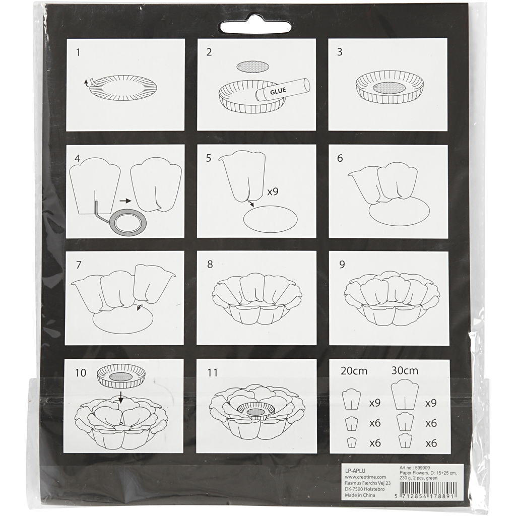 Paberlilled, diameeter. 15+25 cm, 230 g, helepunane, 2 tk/ 1 pakk - Image 3