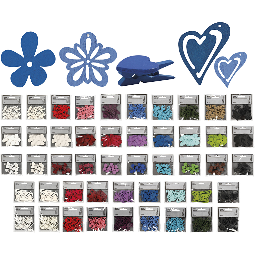 Puidust kaunistus, sisu võib erineda, värvivalik, 50 pakend/ 1 pakend