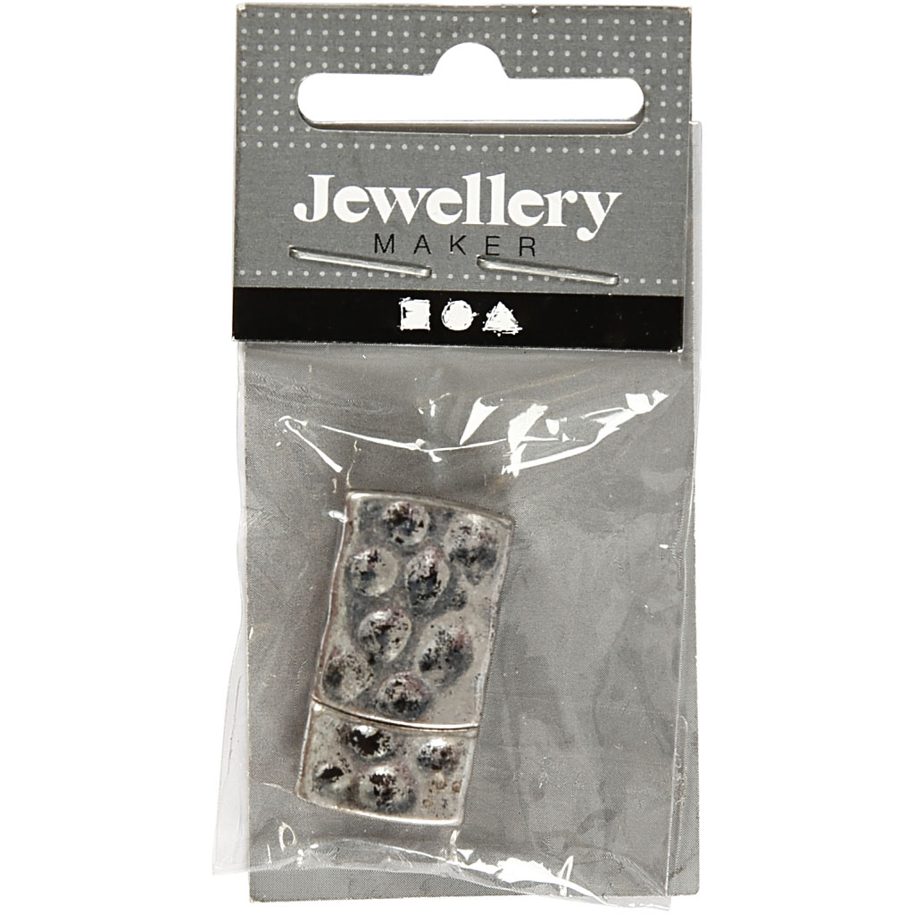 Magnetkinnitus, suurus 7x29 mm, augu suurus 3x10 mm, antiikhõbe, 1 tk - Image 2