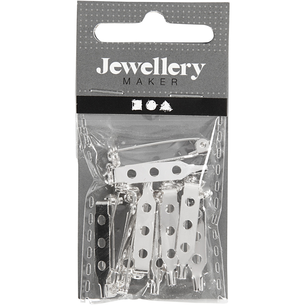 Prosside tagaküljed, L: 25 mm, hõbetatud, 10 tk/ 1 pakk - Image 2