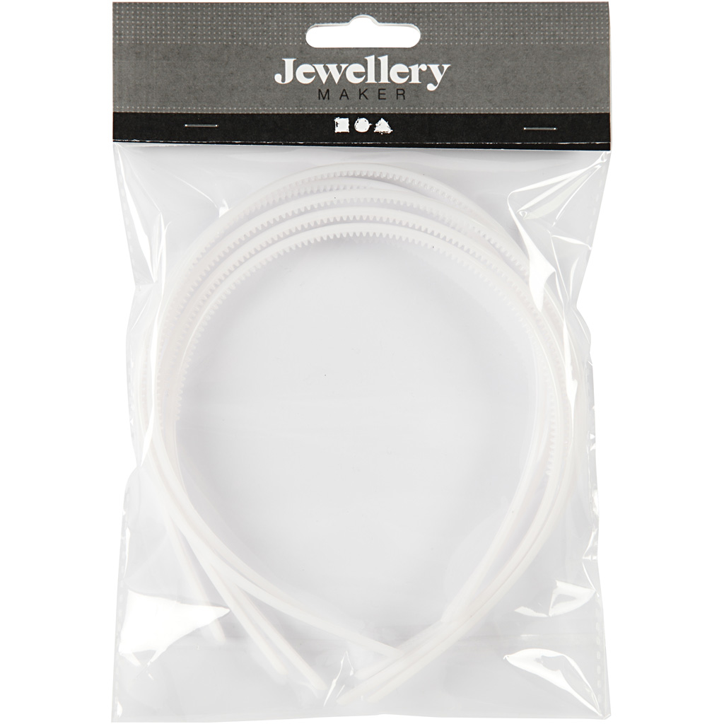 Juuksepaelad, W: 8 mm, valge, 5 tk/ 1 pakk - Image 2