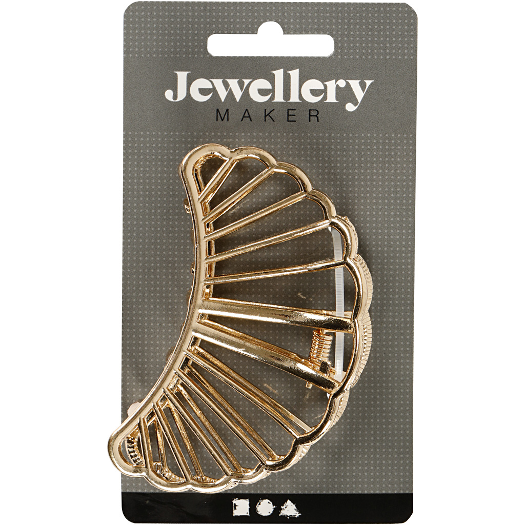 Juukseküüned, L: 80 mm, W: 52 mm, kullatud, 1 tk. - Image 2