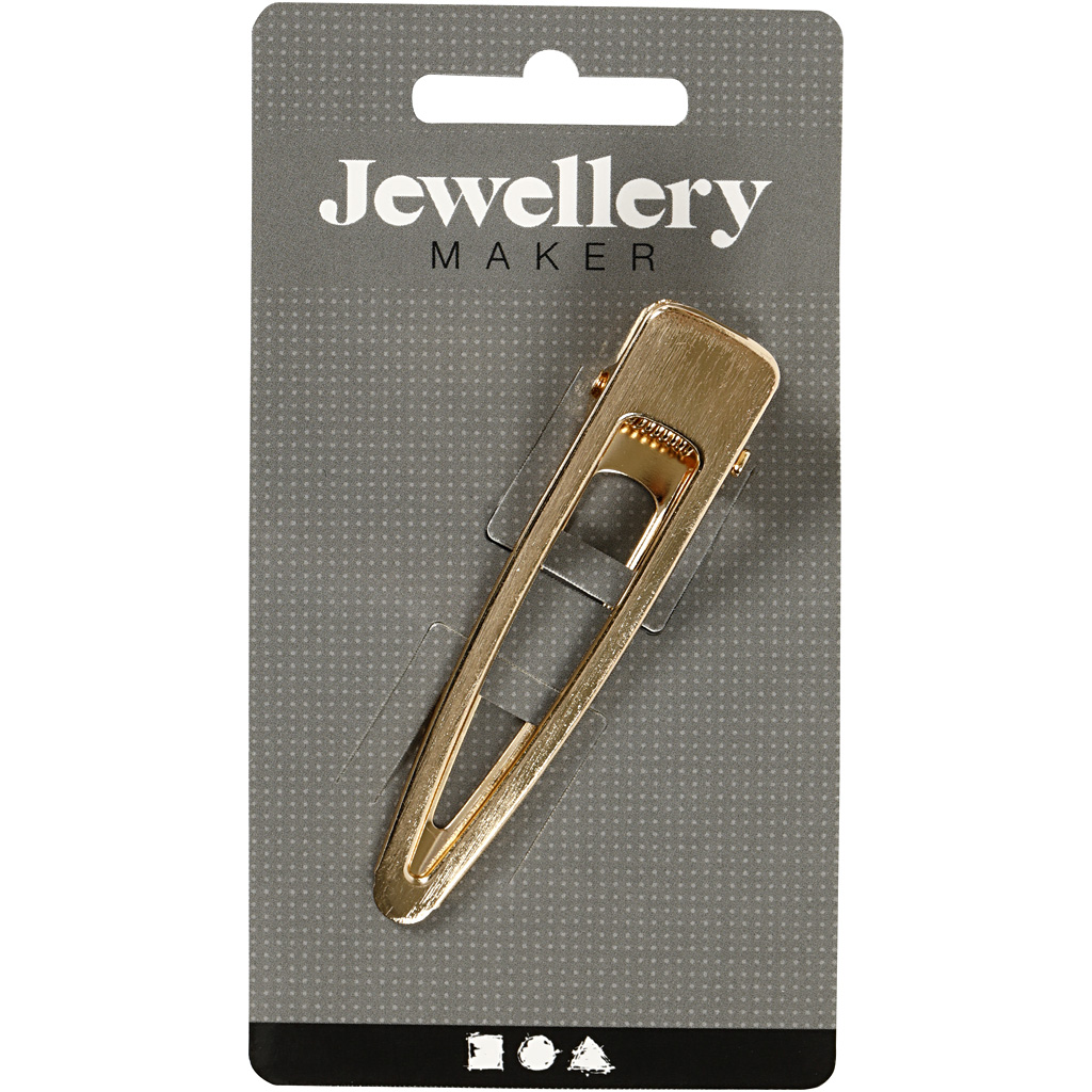 Juukseklapp, L: 75 mm, W: 16 mm, kullatud, 1 tk - Image 2