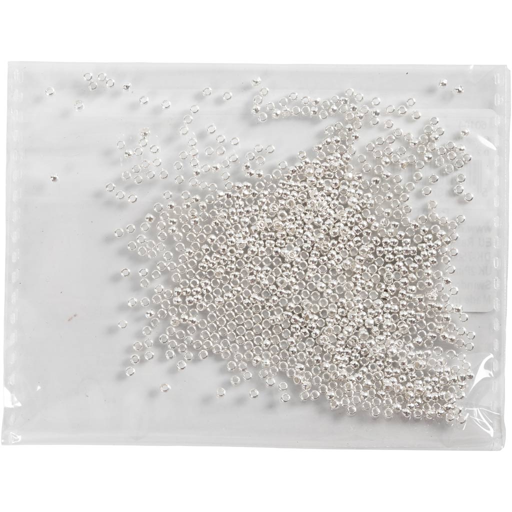 Crimp helmed, diameeter. 2 mm, hõbedane, 1000 tk/ 1 pakk - Image 2