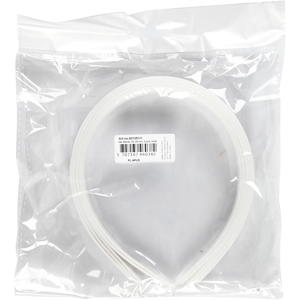 Juukselint, W: 25 mm, valge, 5 tk/ 1 pakk - Image 2