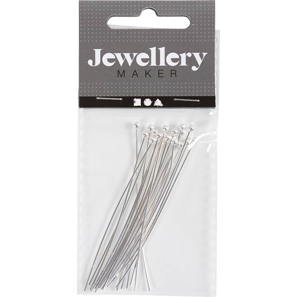 Kuulipeatäpid, L: 60 mm, hõbetatud, 20 tk/ 1 pakk - Image 2