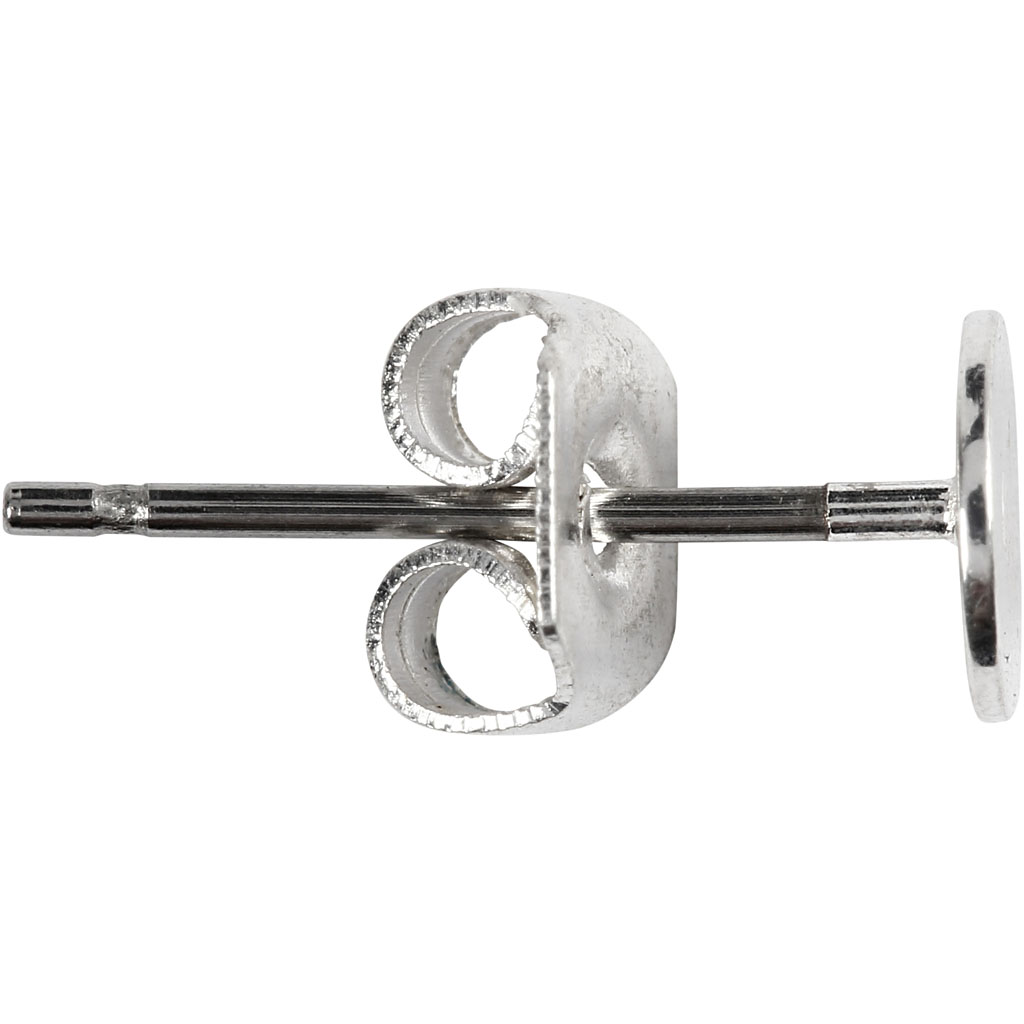 Kõrvarõngad, L: 13 mm, hõbetatud, 100 tk/ 1 pakk