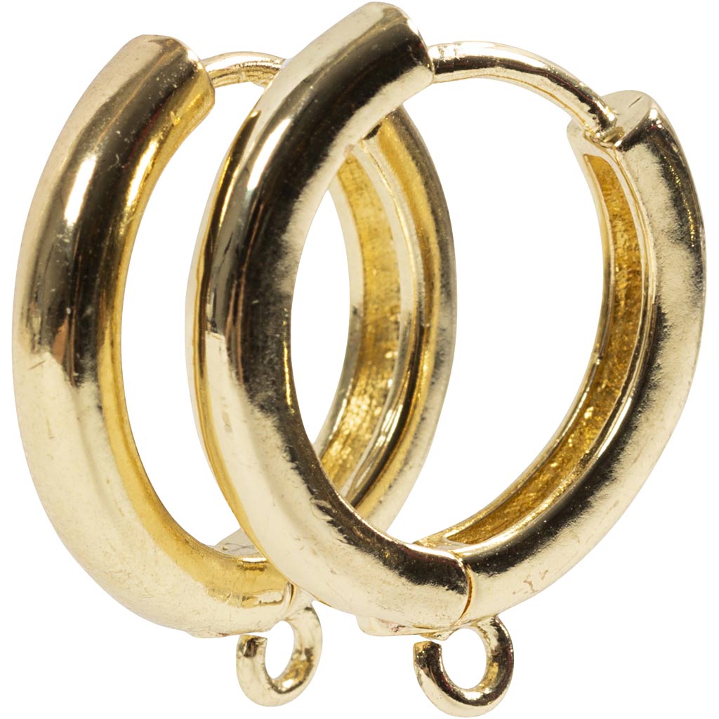 Eye Hoop kõrvarõngad, diameeter. 15 mm, paksus 3 mm, kullatud, 2x2 paari/ 1 pakk - Image 5