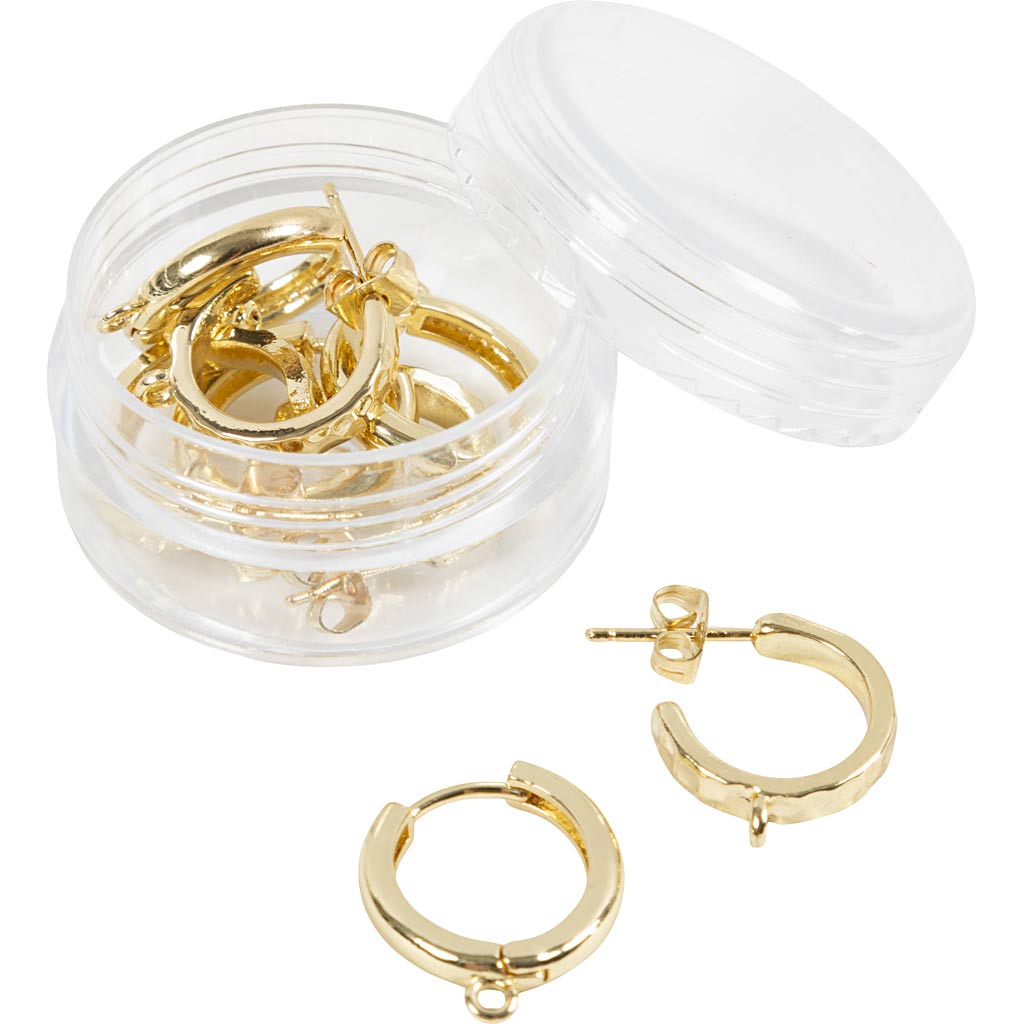 Eye Hoop kõrvarõngad, diameeter. 15 mm, paksus 3 mm, kullatud, 2x2 paari/ 1 pakk - Image 6