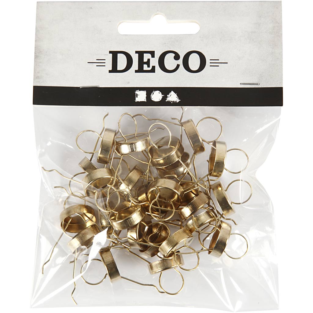 Rippuvad kaunistused, diameeter. 13 mm, augu suurus 5 mm, kuldne, 25 tk/ 1 pakk - Image 2