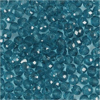 Lihvitud helmed, diameeter. 4 mm, augu suurus 1 mm, türkiissinine, 45 tk/ 1 pakk