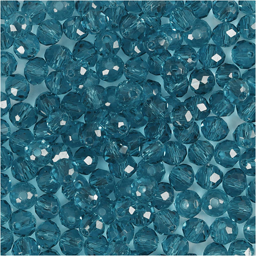 Lihvitud helmed, diameeter. 4 mm, augu suurus 1 mm, türkiissinine, 45 tk/ 1 pakk - Image 3