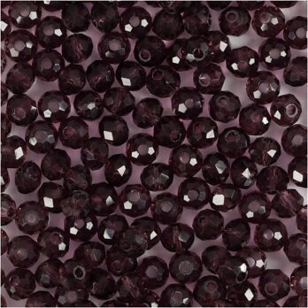 Lihvitud helmed, diameeter. 4 mm, augu suurus 1 mm, lilla, 45 tk/ 1 pakk