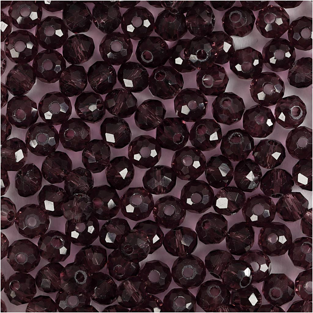 Lihvitud helmed, diameeter. 4 mm, augu suurus 1 mm, lilla, 45 tk/ 1 pakk - Image 3