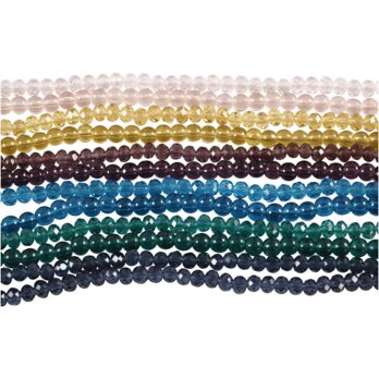 Klaasist ja lihvitud helmed, diameeter. 4 mm, augu suurus 1 mm, 12x45 tk/ 1 pakk