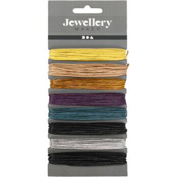 Puuvillane nöör, paksus 1 mm, vahatatud, erinevad värvid, 8x5 m/ 1 pakk