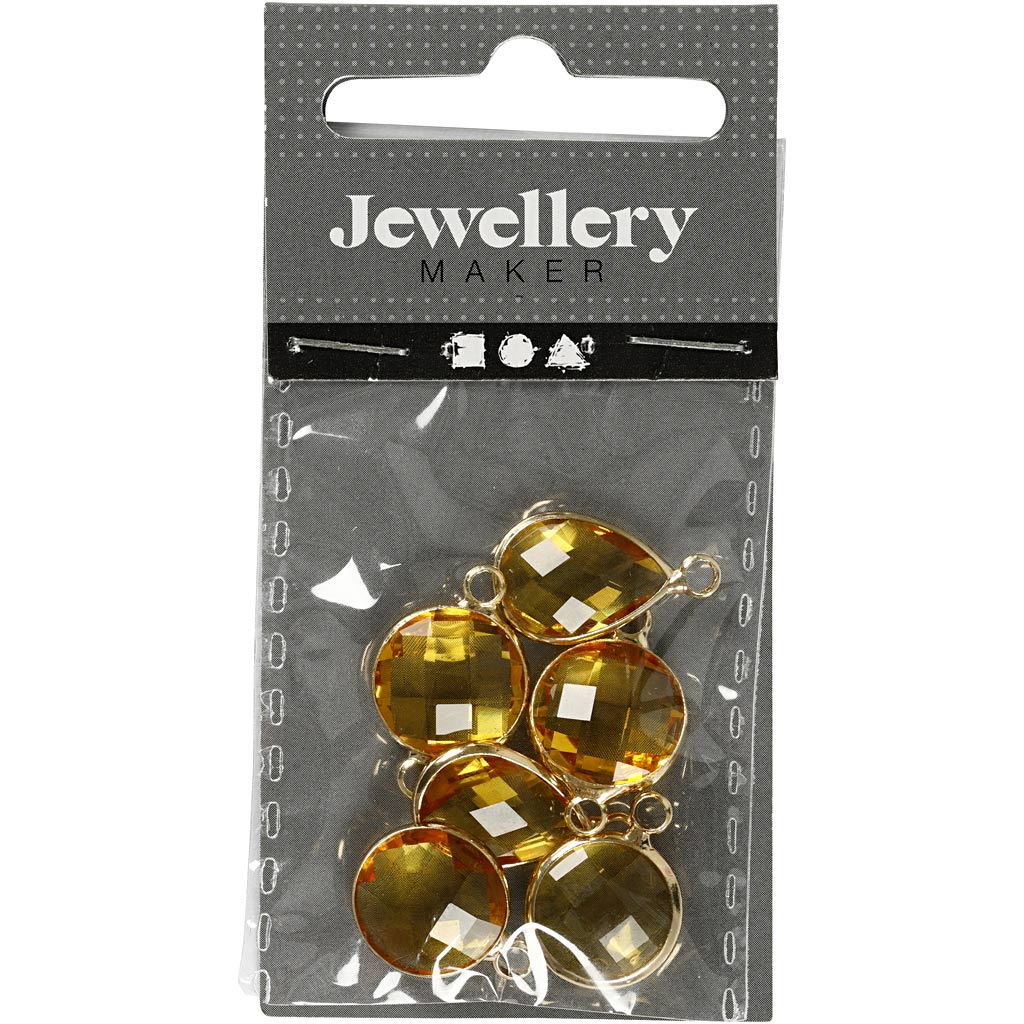 Ehted ripats, H: 15-20 mm, augu suurus 2 mm, kollane, 6 tk/ 1 pakk - Image 2