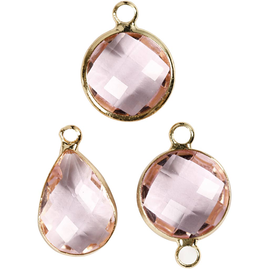 Ehted ripats, H: 15-20 mm, augu suurus 2 mm, heleroosa, 6 tk/ 1 pakk - Image 3