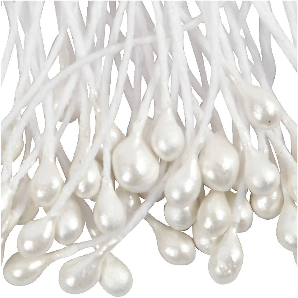 L: 6,4 cm, diameeter. 2 mm, valge - pärlmutter, 100 tk/ 1 pakk - Image 3