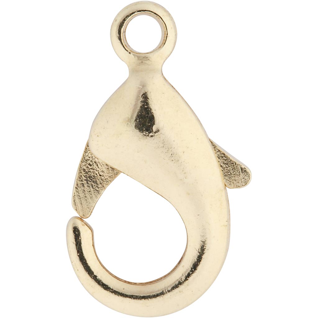 Karabiinid, L: 10,1 mm, kullatud, 5 tk/ 1 pakk - Image 3