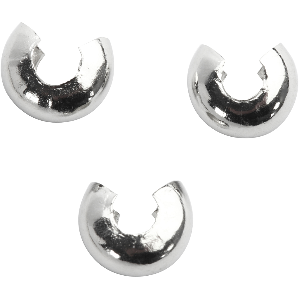 Crimp Bead Cover, diameeter. 5 mm, hõbetatud, 50 tk/ 1 pakk