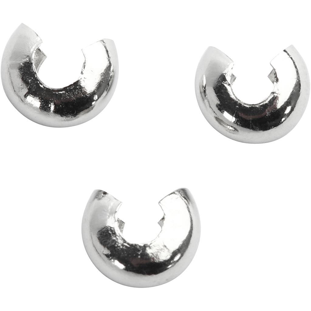 Crimp Bead Cover, diameeter. 5 mm, hõbetatud, 500 tk/ 1 pakk - Image 3