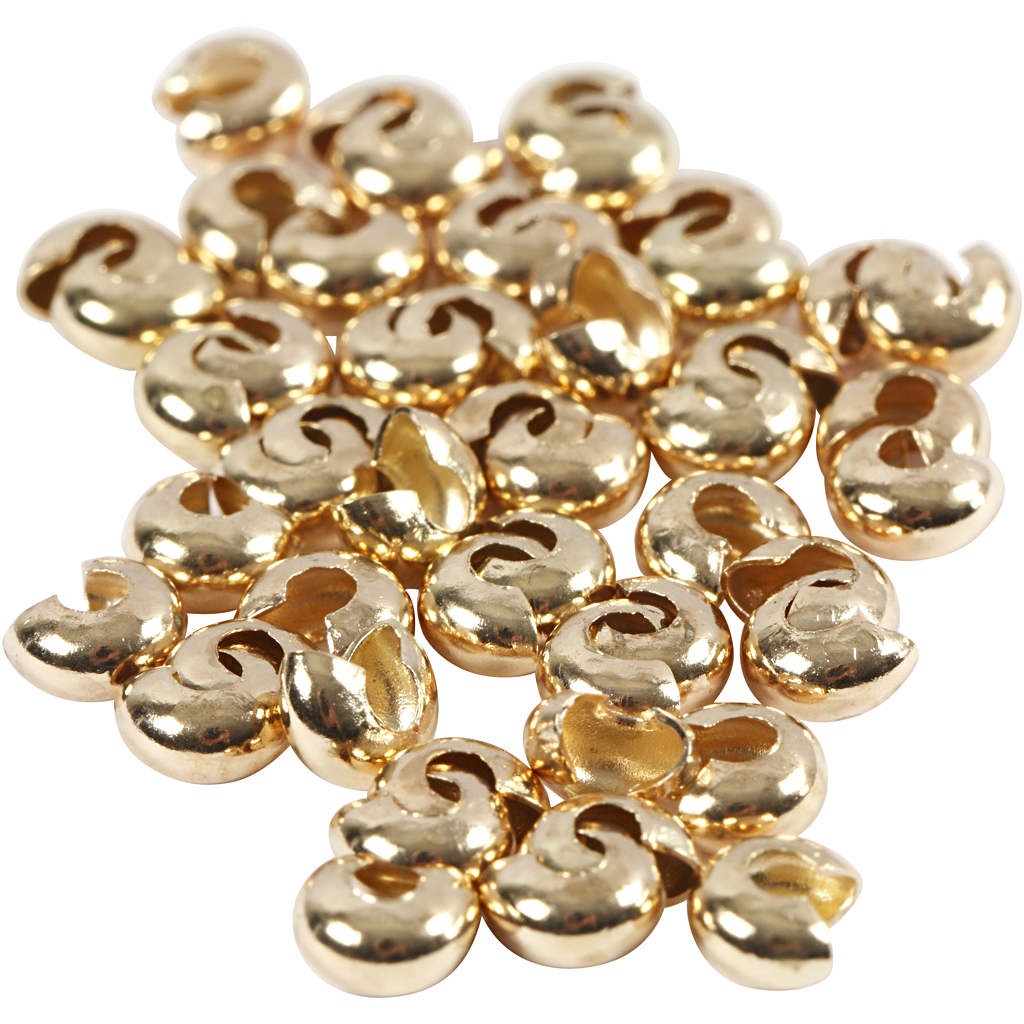 Crimp Bead Cover, diameeter. 5 mm, kullatud, 50 tk/ 1 pakk - Image 5