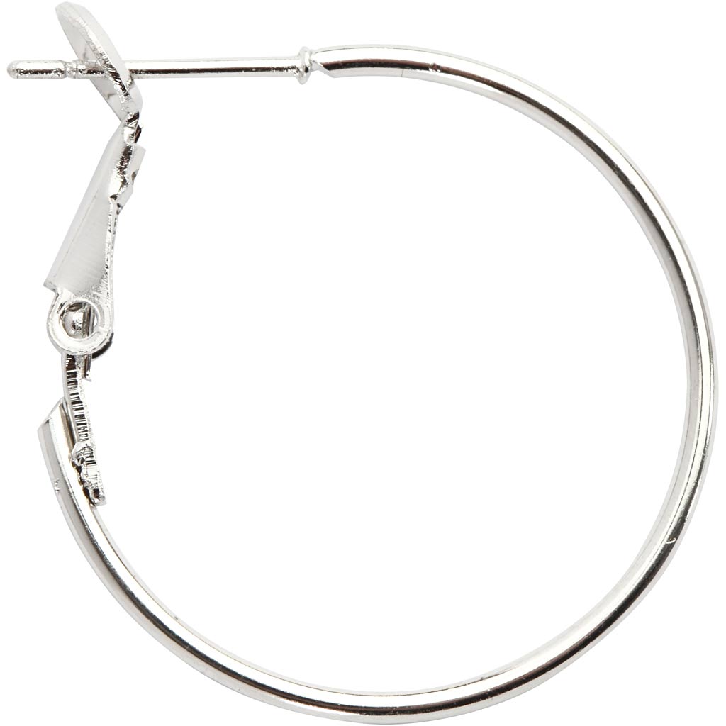 Kõrvarõngad, diameeter. 25 mm, hõbetatud, 8 tk/ 1 pakk