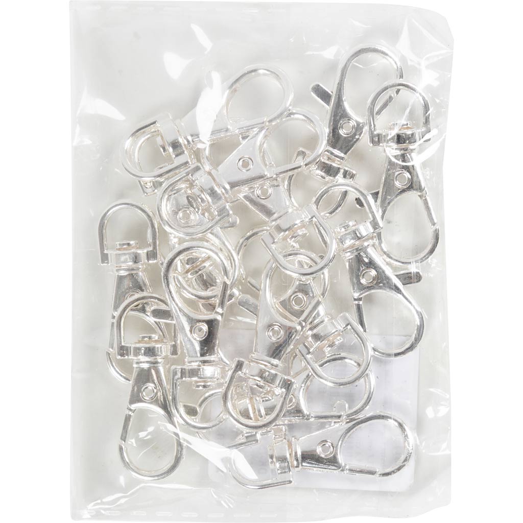 Homaari klambrid, H: 3,7 cm, diameeter. 37 mm, W: 1,4 cm, hõbetatud, 15 tk/ 1 pakk - Image 2