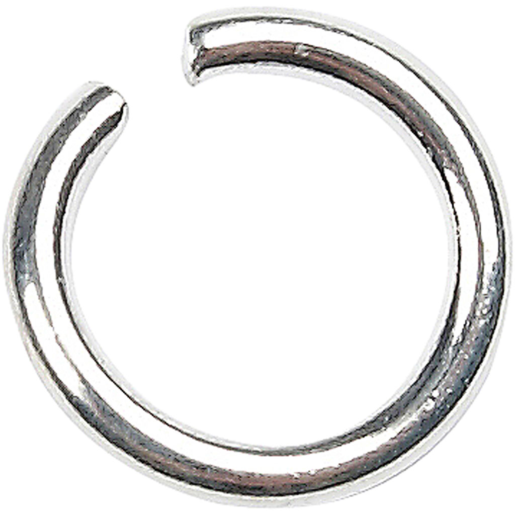 Jump Ring, suurus 7 mm, paksus 1 mm, hõbetatud, 400 tk/ 1 pakk
