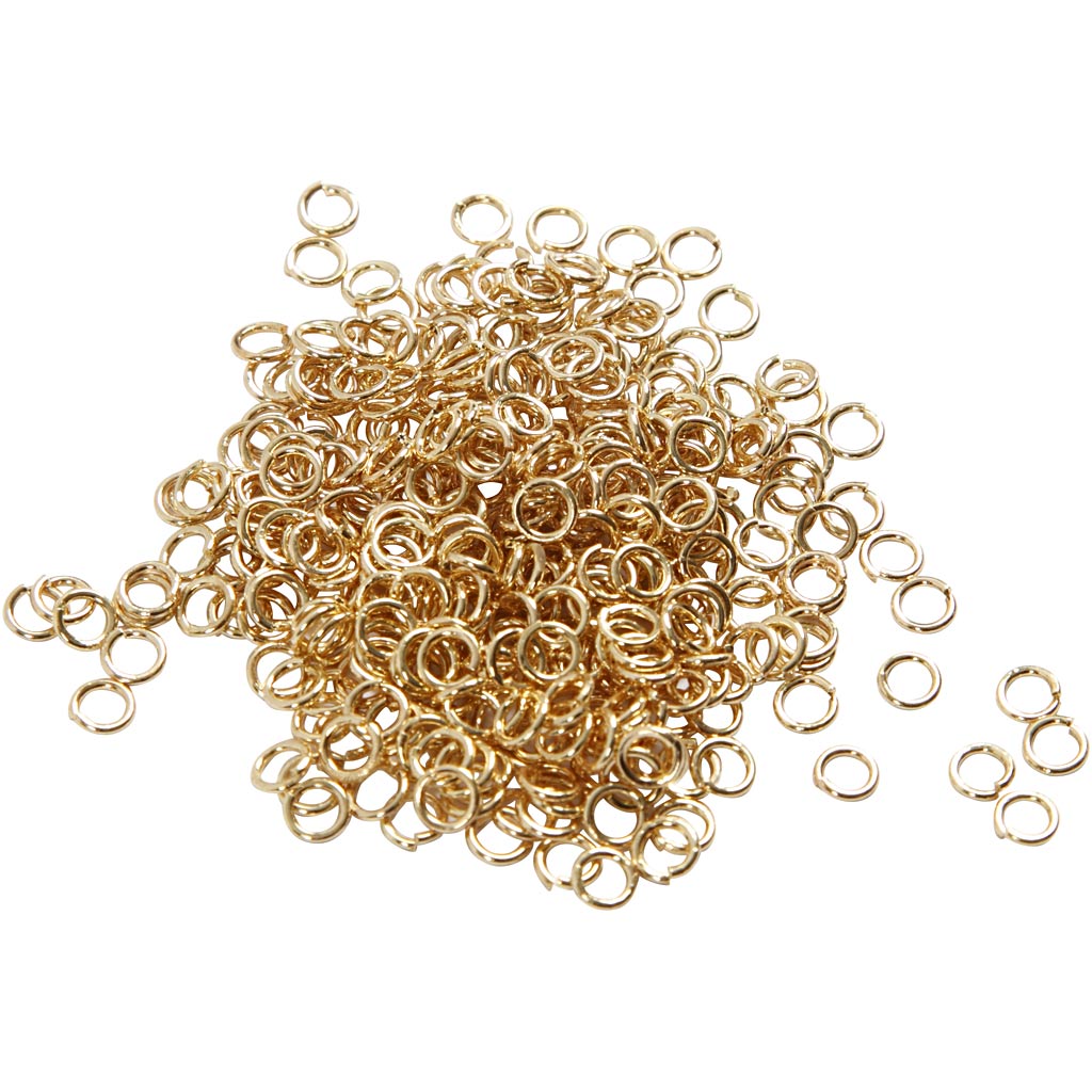 Jump Ring, paksus 0,7 mm, kullatud, 500 tk/ 1 pakk - Image 3