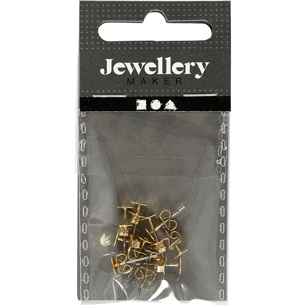 Kõrvarõngad, L: 13 mm, kullatud, 10 tk/ 1 pakk - Image 2