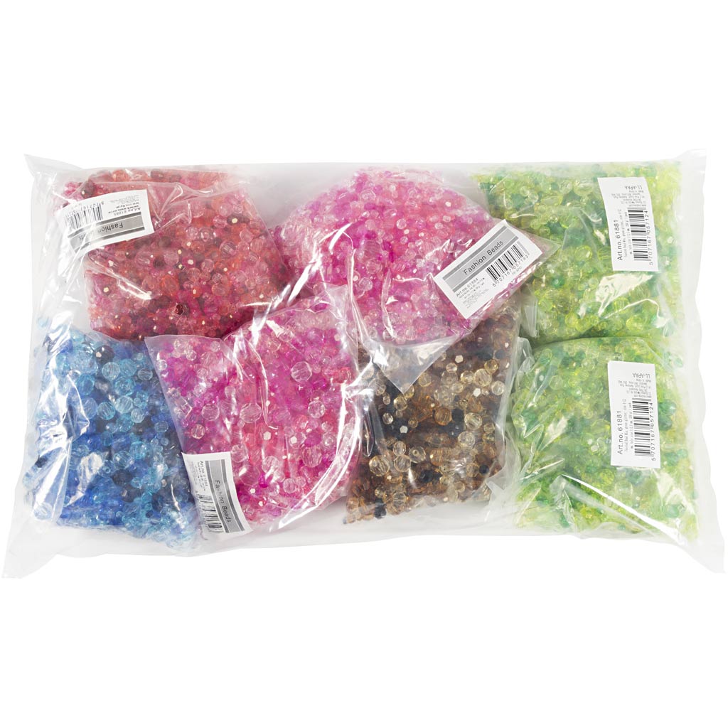 Facet helmed, diameeter. 4-12 mm, augu suurus 1-2,5 mm, värvivalik, 7x250 g/ 1 pakk - Image 2