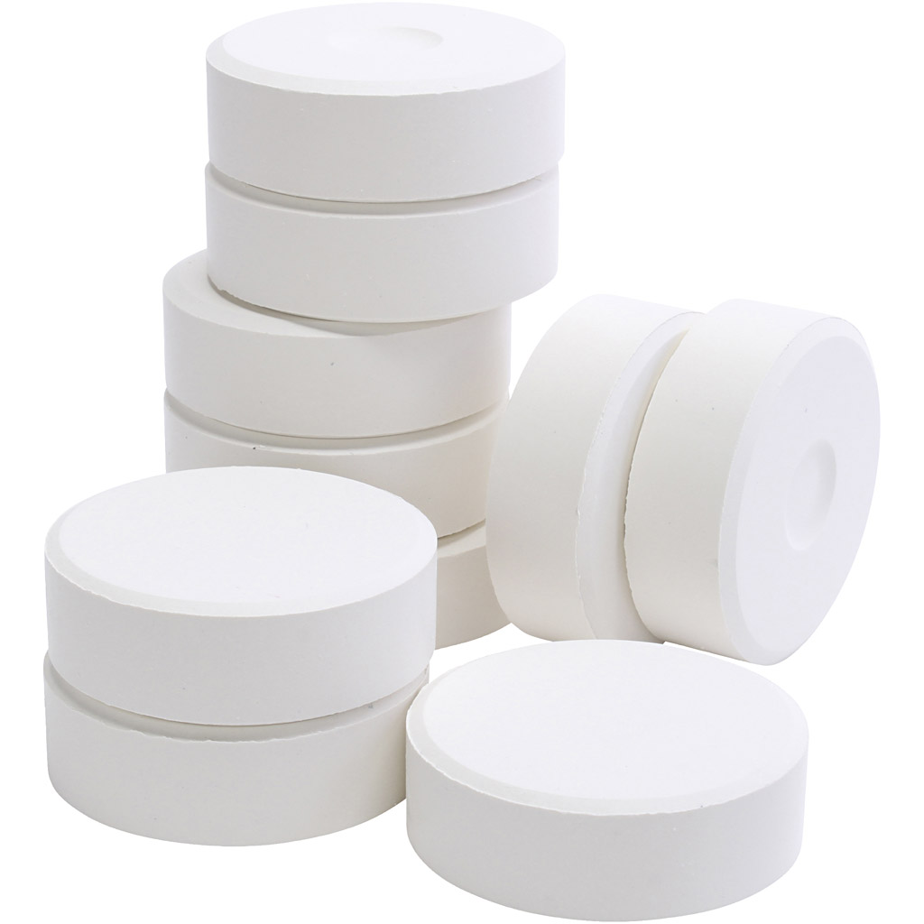 Tempera akvarellvärvid, H: 19 mm, diameeter. 57 mm, valge, 10 tk/ 1 pakk