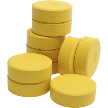 Tempera akvarellvärvid, H: 19 mm, diameeter. 57 mm, kollane, 10 tk/ 1 pakk