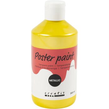 Plakatvärv Metallic, kollane, 300 ml/ 1 pakk