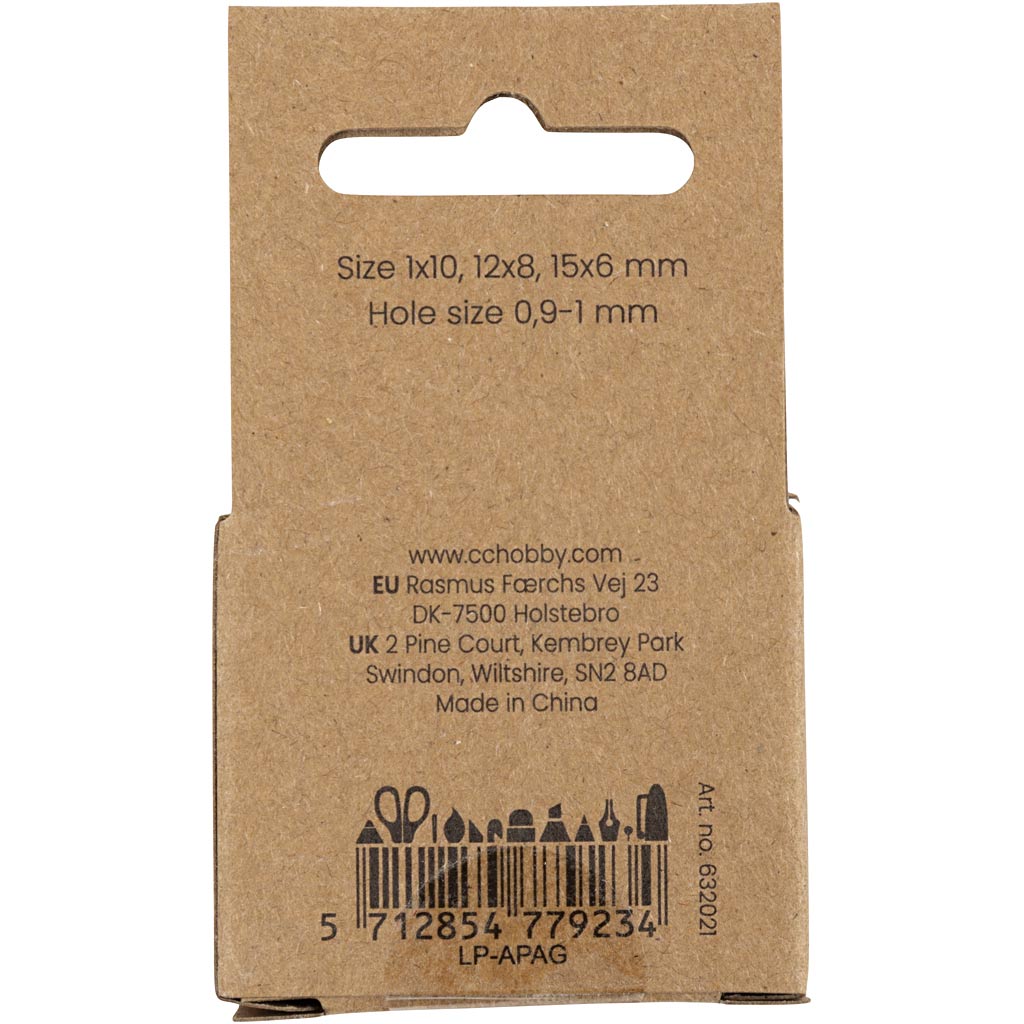 Akaatsed kivihelmed, diameeter. 6+8+10 mm, augu suurus 0,9-1 mm, helepruun, 28 tk/ 1 pakk - Image 3