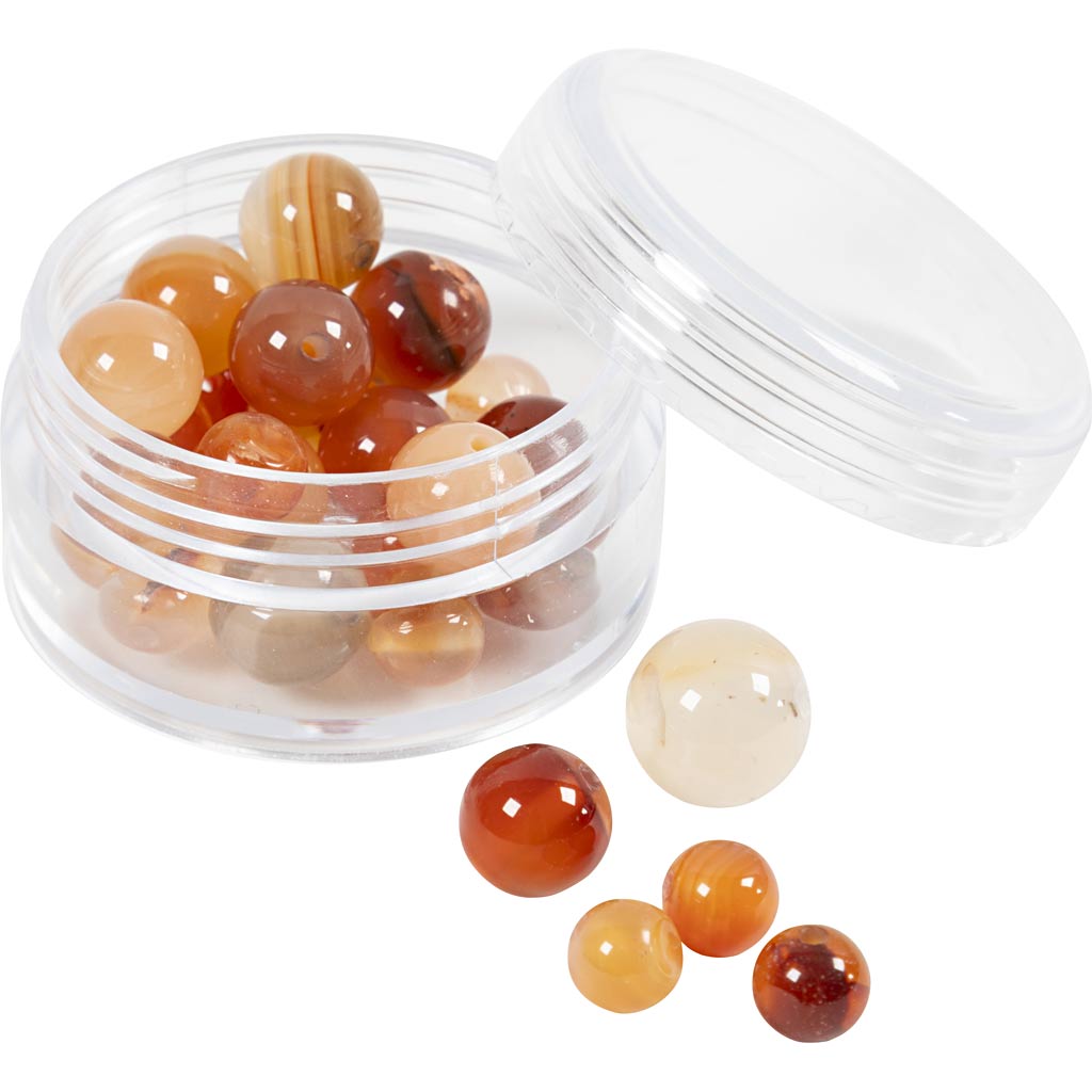 Akaatsed kivihelmed, diameeter. 6+8+10 mm, augu suurus 0,9-1 mm, helepruun, 28 tk/ 1 pakk - Image 4