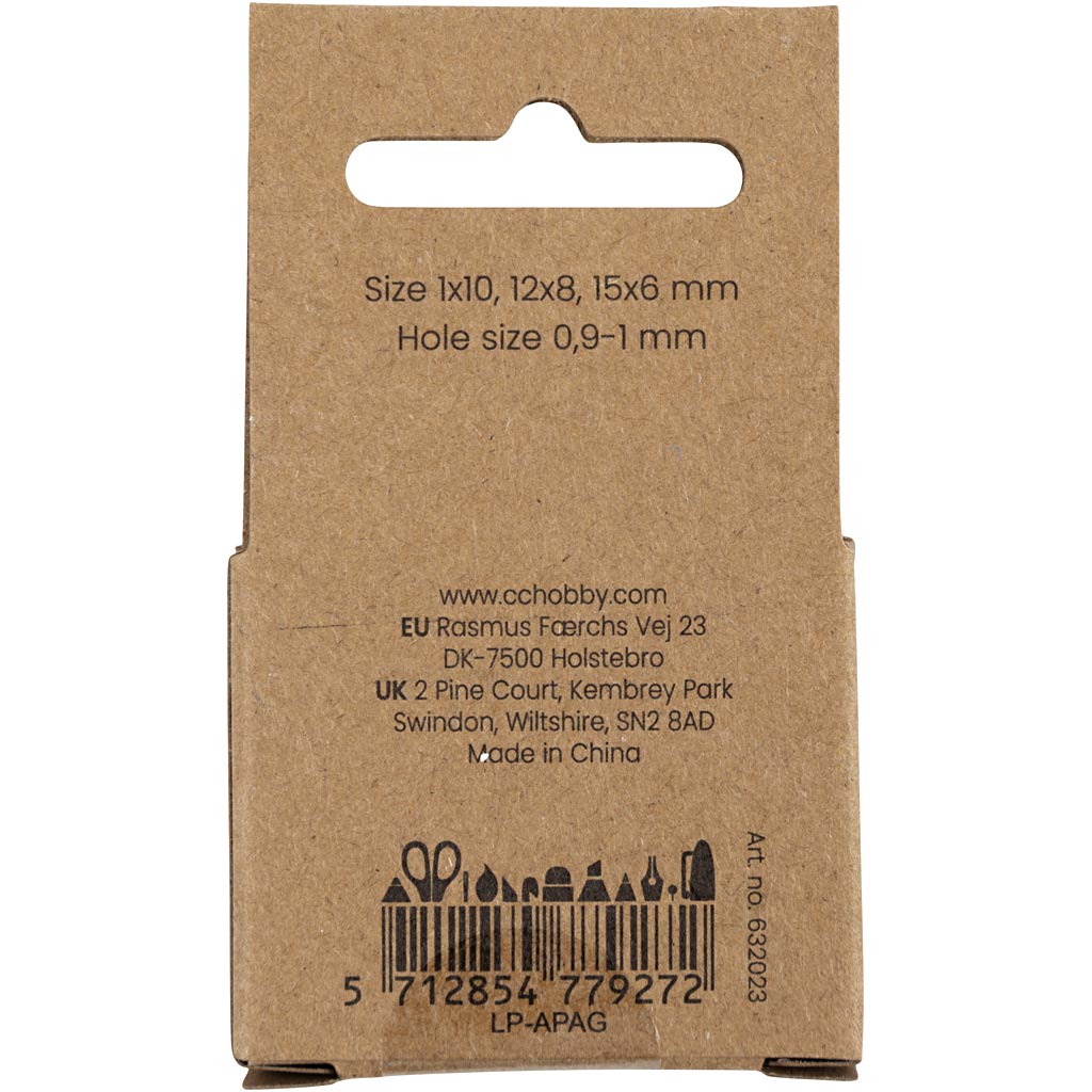 Akaatsed kivihelmed, diameeter. 6+8+10 mm, augu suurus 0,9-1 mm, tumepruun, 28 tk/ 1 pakk - Image 3