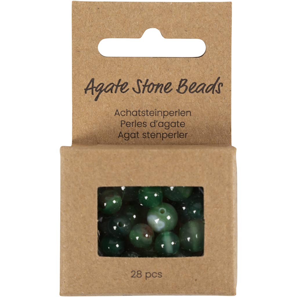 Akaatsed kivihelmed, diameeter. 13+15 mm, augu suurus 0,9-1 mm, läbipaistev roheline, 28 tk/ 1 pakk - Image 2