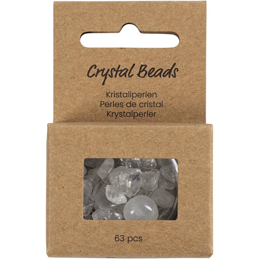 Kristallhelmed, läbipaistev kvarts, diameeter. 7-12 mm, augu suurus 1 mm, läbipaistvad värvid, 63 tk/ 1 pakk - Image 2