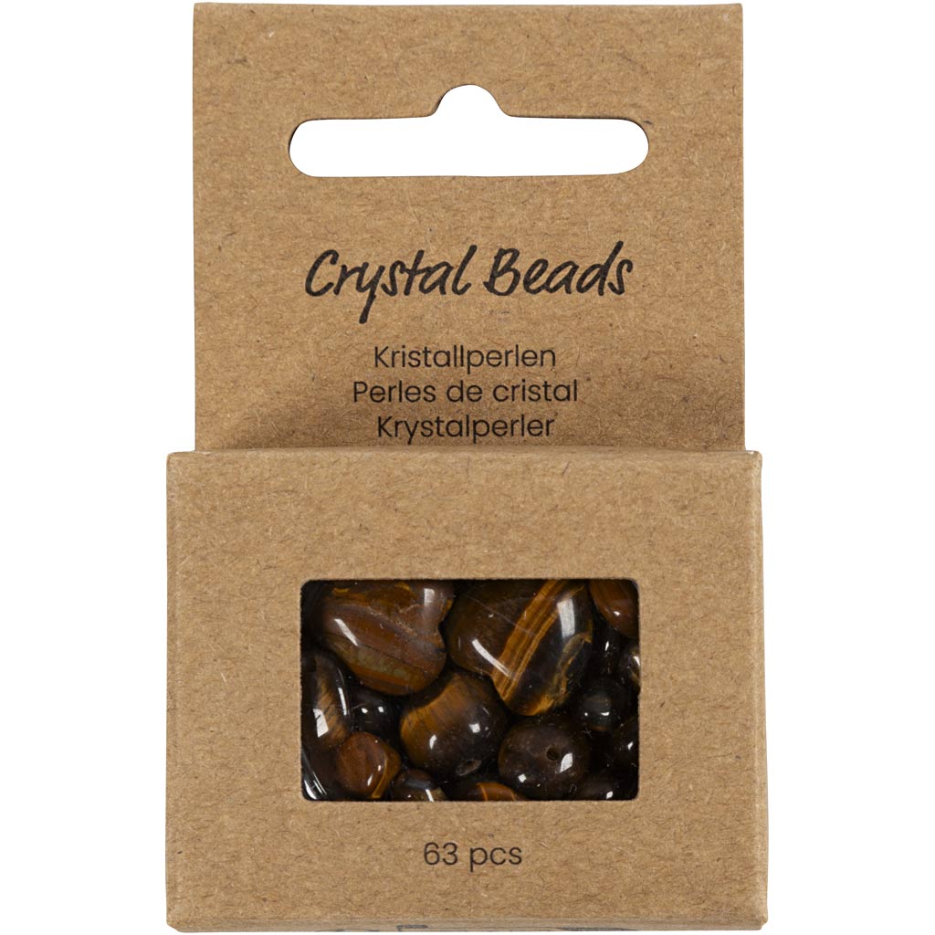 Kristallhelmed, tiigrisilm, diameeter. 7-12 mm, augu suurus 1 mm, pruun, 63 tk/ 1 pakk - Image 2