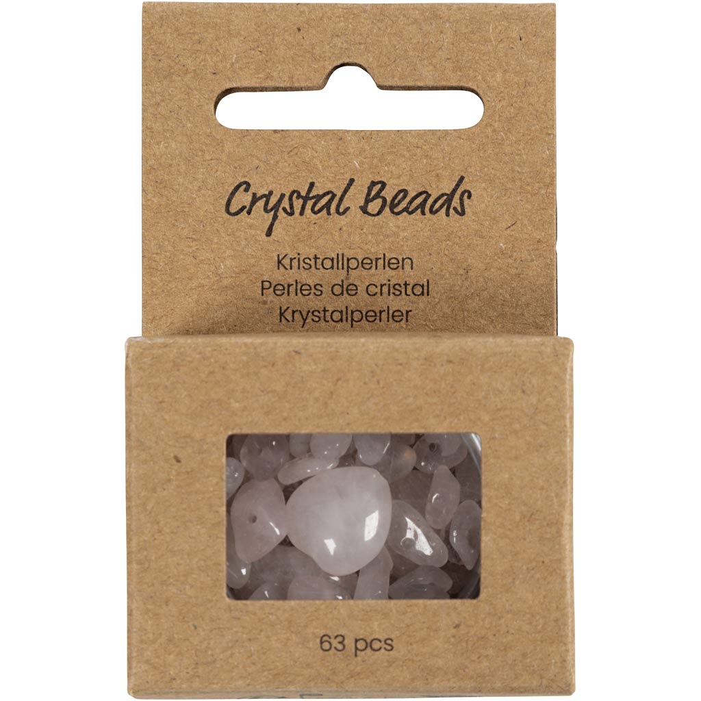 Kristallhelmed, roosikvarts, diameeter. 7-12 mm, augu suurus 1 mm, roosa, 63 tk/ 1 pakk - Image 2