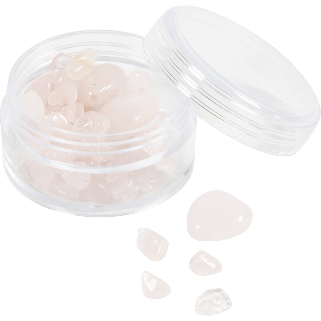 Kristallhelmed, roosikvarts, diameeter. 7-12 mm, augu suurus 1 mm, roosa, 63 tk/ 1 pakk - Image 4