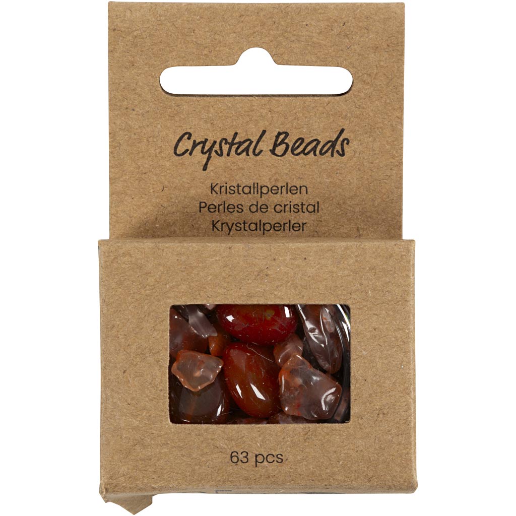 Kristallhelmed, Aventuuriin, suurus 7-12 mm, augu suurus 1 mm, korall, 63 tk/ 1 pakk - Image 2