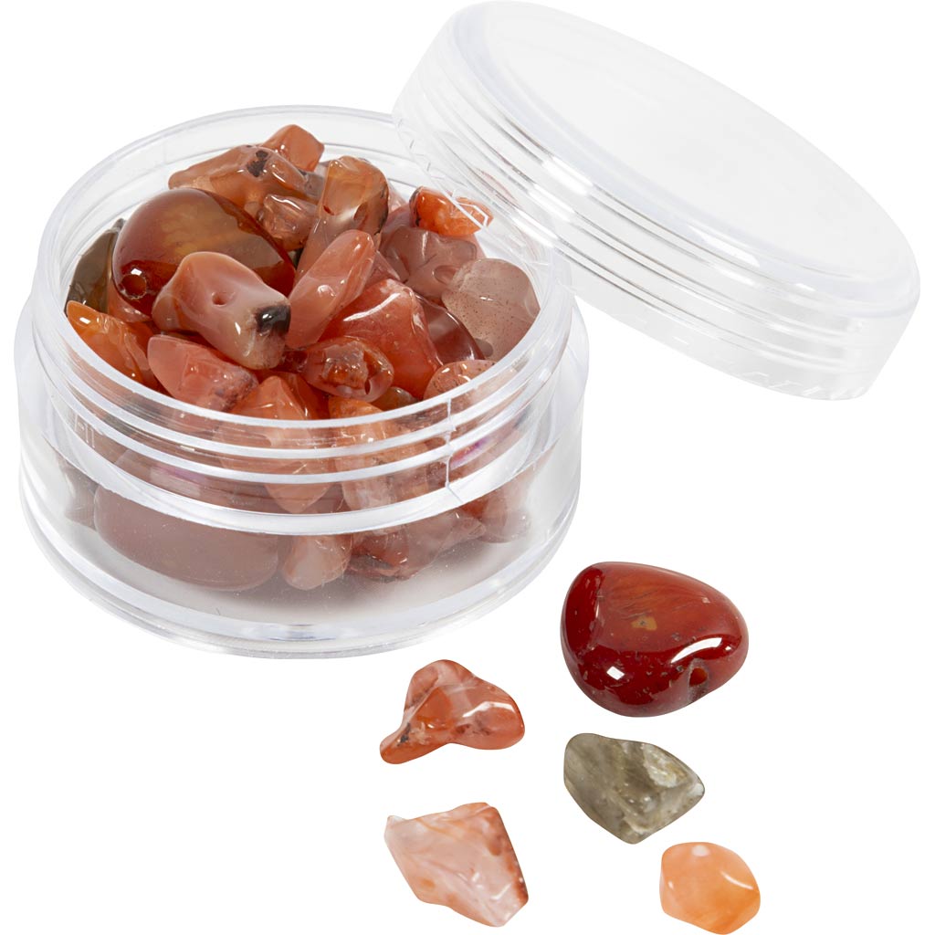 Kristallhelmed, Aventuuriin, suurus 7-12 mm, augu suurus 1 mm, korall, 63 tk/ 1 pakk - Image 4