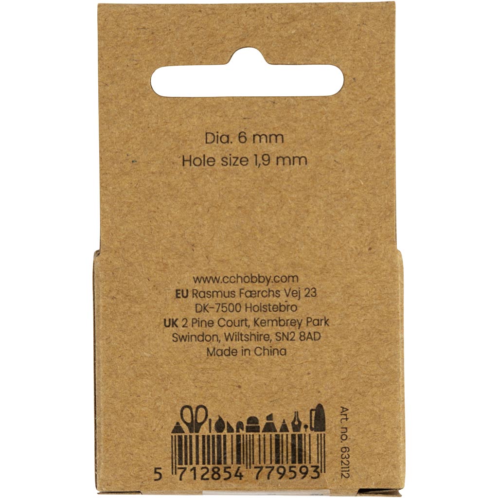 Vahahelmed, diameeter. 6 mm, augu suurus 1,9 mm, pärlmutter, 65 tk/ 1 pakk - Image 3