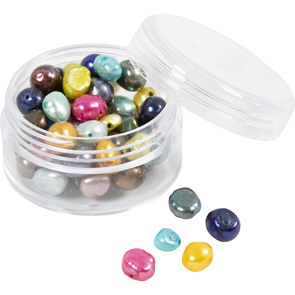 Mageveepärlid, diameeter. 5-6 mm, augu suurus 0,5 mm, pärlmutter värvid, 60 tk/ 1 pakk - Image 4